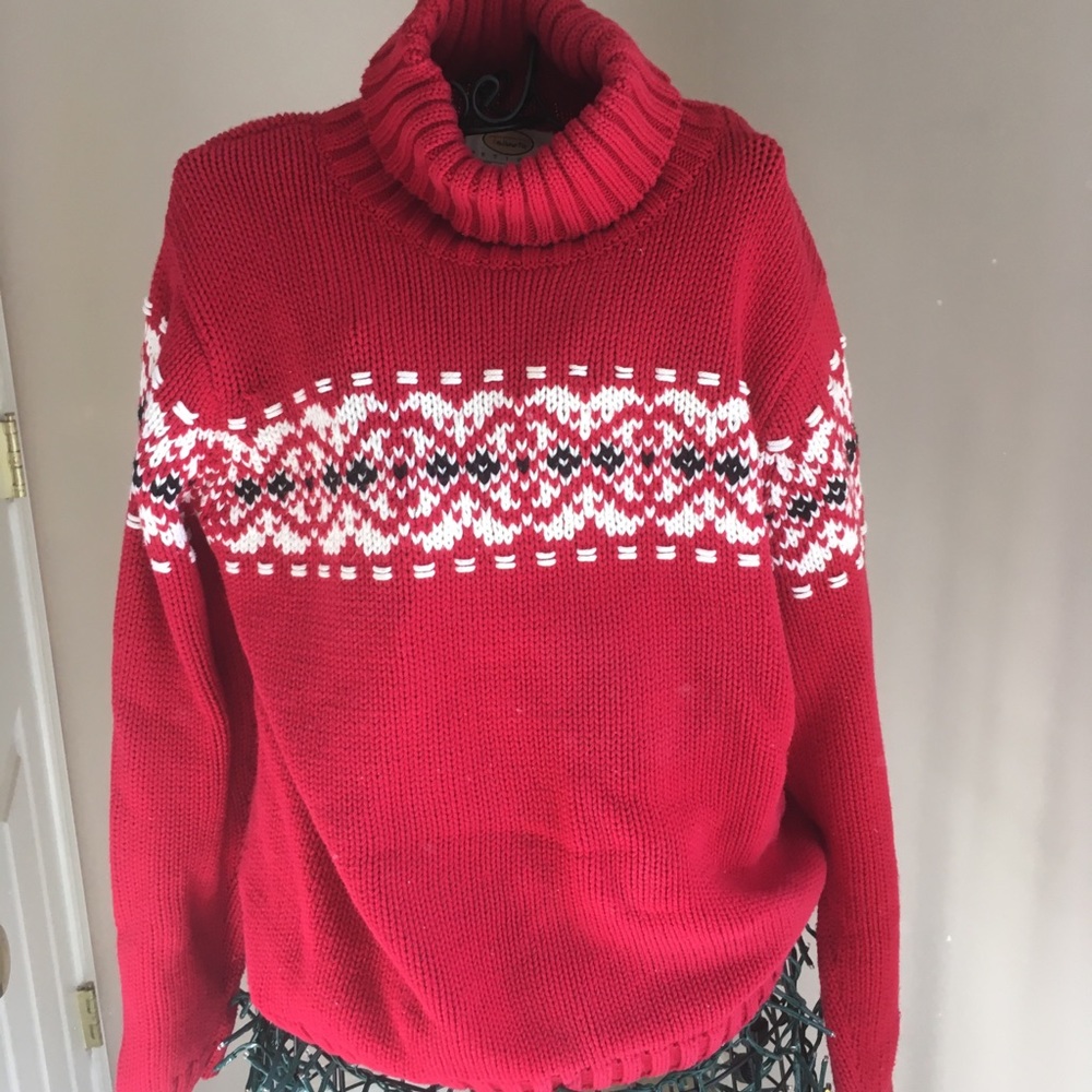 Lovely red/white cotton sweater